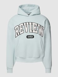 Hoodie mit Label-Stitching Modell 'COLLEGE' von REVIEW Blau - 15