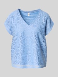 Pudełkowy krój t-shirt z półprzezroczystym obszyciem model 'IRIS' od VERO MODA - 9