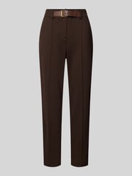 Regular fit stoffen broek met vaste persplooien, model 'SANNA' van Lauren Ralph Lauren Bruin - 38