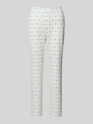Slim fit stoffen broek met All-over logoprint van Marc Cain - 3