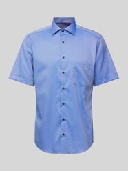 Regular Fit Business-Hemd mit 1/2-Arm von Eterna Blau - 41