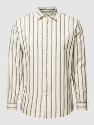 Regular fit vrijetijdsoverhemd met streepmotief van Selected Homme Wit - 37