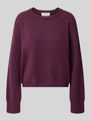 Pullover aus Baumwollmix mit Raglanärmeln von Marc O'Polo Bordeaux - 6
