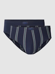 Slip mit Label-Stitching Modell 'X-LASTIC' im 2er-Pack von Götzburg Wäsche Blau - 29