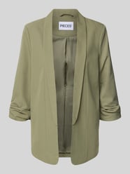Długi żakiet o kroju regular fit z dodatkiem wiskozy model ‘BOSELLA’ od PIECES - 5