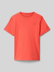T-shirt o kroju regular fit z czystej bawełny z naszywką z logo od Calvin Klein Jeans - 6