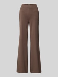 Flared fit stoffen broek van viscosemix van Christian Berg Woman Beige - 35