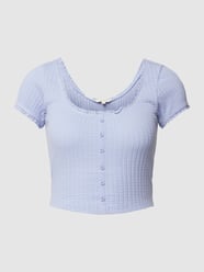 Cropped T-Shirt mit Zierknopfleiste von REVIEW Blau / Türkis - 31