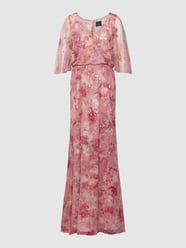 Abendkleid mit floralem Allover-Muster von Adrianna Papell Rot - 4