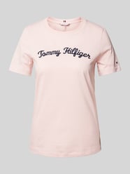 T-Shirt mit Label-Stitching Modell 'SCRIPT' von Tommy Hilfiger Rosa - 33