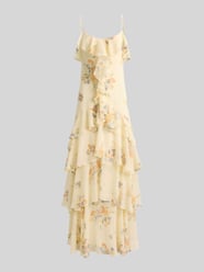 Fit and Flare sukienka wieczorowa z cienkie ramiączka i falbany od Lauren Ralph Lauren - 9