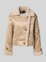 Regular Fit Jacke in Velours-Lederoptik Modell 'YLVA' von Only Beige - 31