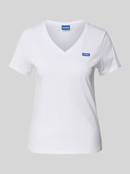 T-Shirt mit Label-Stitching von Hugo Blue Weiß - 6