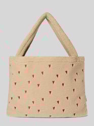 Tote Bag mit Allover-Motiv-Stitching Modell 'Mom' von STUDIO NOOS Beige - 31