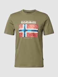 T-shirt z nadrukiem z logo model ‘GUIRO’ od Napapijri Zielony - 40