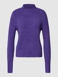 Gebreide pullover met opstaande kraag van Jake*s Collection Paars - 45