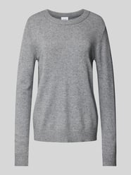 Gebreide pullover met ribboorden, model 'Viril' van Vila Grijs / zwart - 31