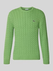Sweter z dzianiny o kroju regular fit z mieszanki bawełny od Lacoste - 7
