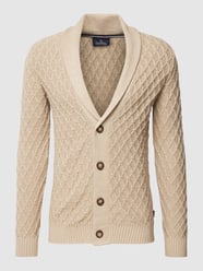 Strickjacke mit Schalkragen und Knopfleiste von Lindbergh Beige - 14