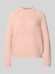 Comfort fit gebreide pullover met ronde hals en kraag, model 'JESS' van Only Fuchsia - 17
