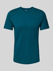 Regular Fit T-Shirt aus reiner Baumwolle mit gummiertem Label-Print von s.Oliver RED LABEL Blau - 46