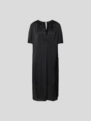 Midikleid mit Tunikakragen von Raquel Allegra Schwarz - 16