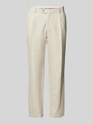Regular fit pantalon met bandplooien en persplooien, model 'Peter' van CG – CLUB of GENTS Beige - 48