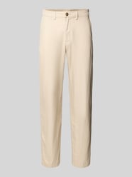 Spodnie lniane o kroju slim fit z mieszanki bawełny i lnu model 'MILES' od Selected Homme - 11