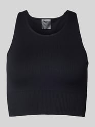 Crop Top in Ripp-Optik mit elastischem Bund von AIMN Schwarz - 1