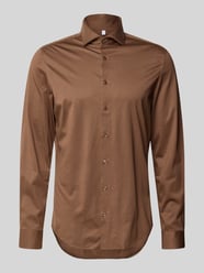 Koszula biznesowa o kroju slim fit z mieszanki bawełny i modalu model 'Light Spread Kent' od Seidensticker - 4