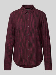 Regular fit overhemdblouse van soepele viscose met all-over print van Marc O'Polo Bordeaux - 34