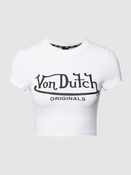 Kort T-shirt met labelprint, model 'ARTA' van Von Dutch Wit - 21