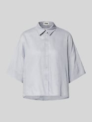 Relaxed fit linnen blouse met extra brede schouders van Drykorn - 8