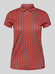 T-shirt o kroju slim fit z kołnierzykiem polo od Marc Cain - 4