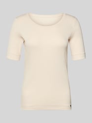 T-shirt met ronde hals en mouwen met opslag van Marc Cain Beige - 38