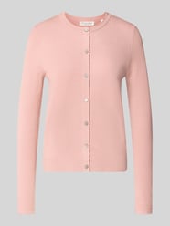 Regular fit gebreid jack van viscosemix met geschulpte zoom van Christian Berg Woman Fuchsia - 35