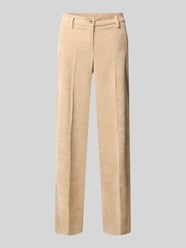 Regular Fit Hose mit Bundfalten Cord von Stehmann Beige - 44