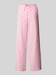 Pyjama-Hose im Allover-Look mit elastischem Bund und Tunnelzug von Jake*s Casual Pink - 37