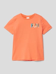 T-Shirt aus Baumwolle mit Statement-Print von s.Oliver RED LABEL Orange - 15