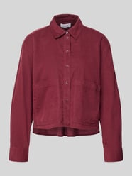 Boxy fit corduroy blouse van een mix van katoen en viscose van s.Oliver RED LABEL Bordeaux - 47