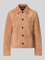 Regular Fit Lederjacke mit Umlegekragen Modell 'LUANA' von JOOP! Beige - 48