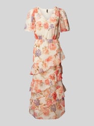 Midi-jurk met bloemenmotief, model 'MILLA' van Vero Moda Roze - 12