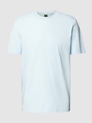 T-shirt met geribde ronde hals van BOSS Green Blauw - 36