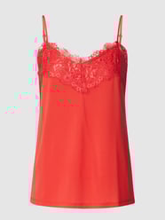 Top met bandjes met gehaakt kant van ICHI Rood - 44