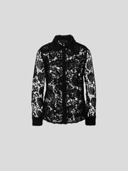 Bluse mit Häkelspitze von Nili Lotan Grau / Schwarz - 2