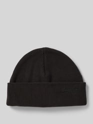 Beanie mit breitem Umschlag und Logo-Stitching von Superdry Schwarz - 11