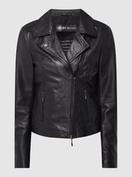 Leren jack met reverskraag, model 'Eliza' van Freaky Nation Grijs / zwart - 28