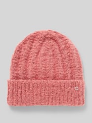 Czapka beanie miękka z dzianinowym wzorem od s.Oliver RED LABEL Czerwony - 35