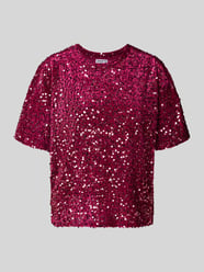 Kurzarmbluse mit Allover-Pailletten von Jake*s Casual - 42