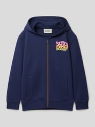 Relaxed fit Sweatjacke mit Label-Print von Scotch & Soda Blau - 44